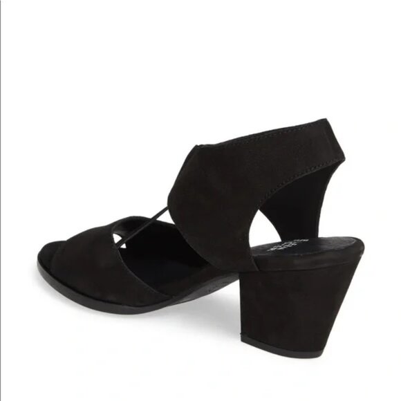 Eileen Fisher Doe Block Low-Heel Nubuck Sandals - Picture 3 of 4